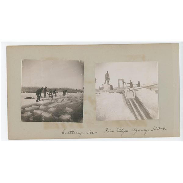 Pine Ridge Sioux Indian Agency Ice Cutting Photo