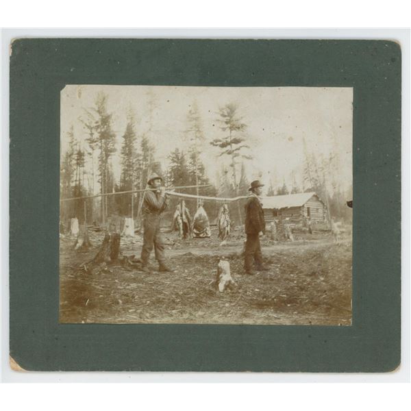 Trout Fisherman in Logging Camp Cabinet Photo