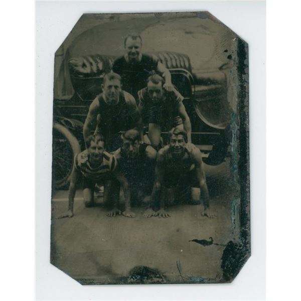 Acrobatic Bathing Suit Gay Interest Tintype Photo