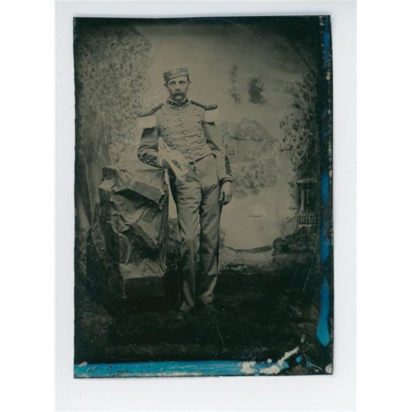 Occupational Bugler Band Member Tintype Photo