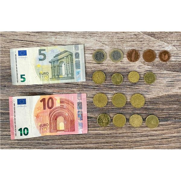 $18 Euros Foreign Money Collection