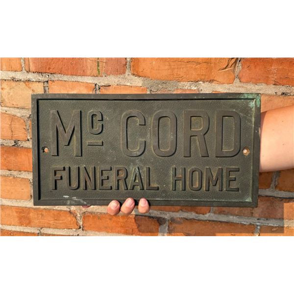 McCord Funeral Home Washington Bronze Sign