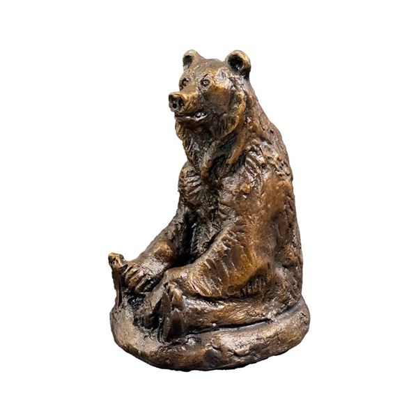 Charles M Russell Montana Sitting Bear Bronze