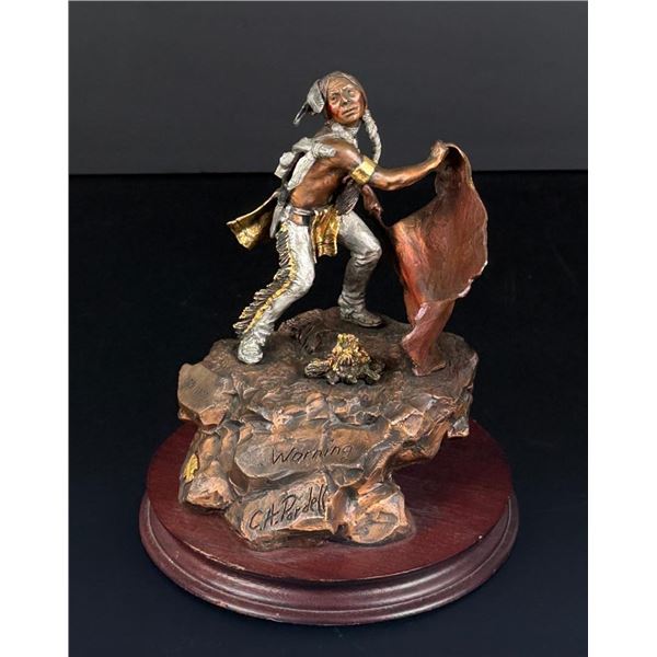 Christopher Pardell Warning Pewter Sculpture