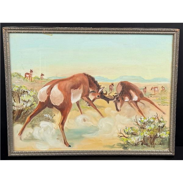 Bob Scriver Pronghorns Painting