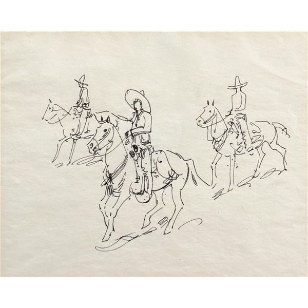 Edward Borein Range Riders Drawing
