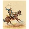 Image 1 : Olaf Wieghorst Roping Cowboy Painting