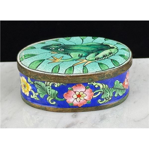 Chinese Enamel Cloisonne Trinket Box