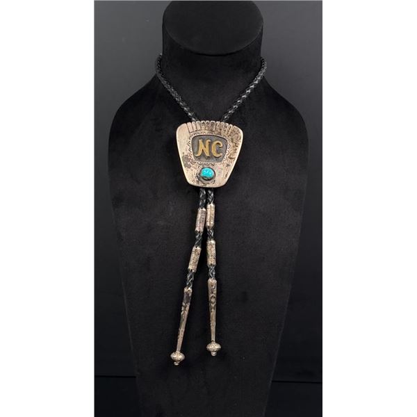 Navajo Sterling Silver Turquoise Bolo Tie