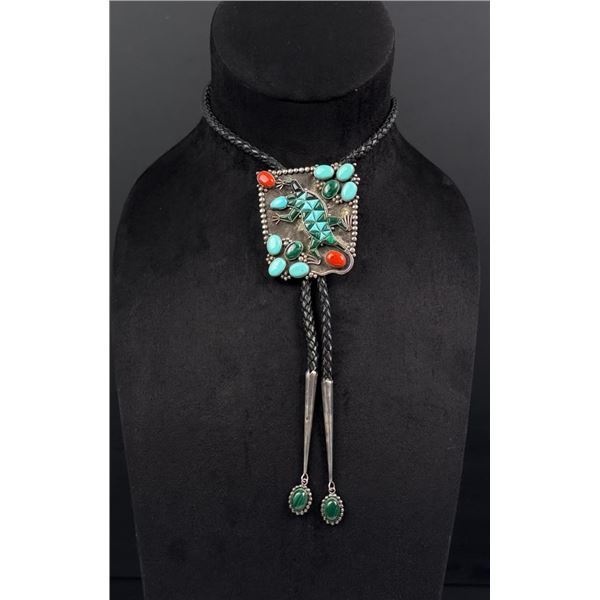 Navajo Sterling Silver Lizard Bolo Tie