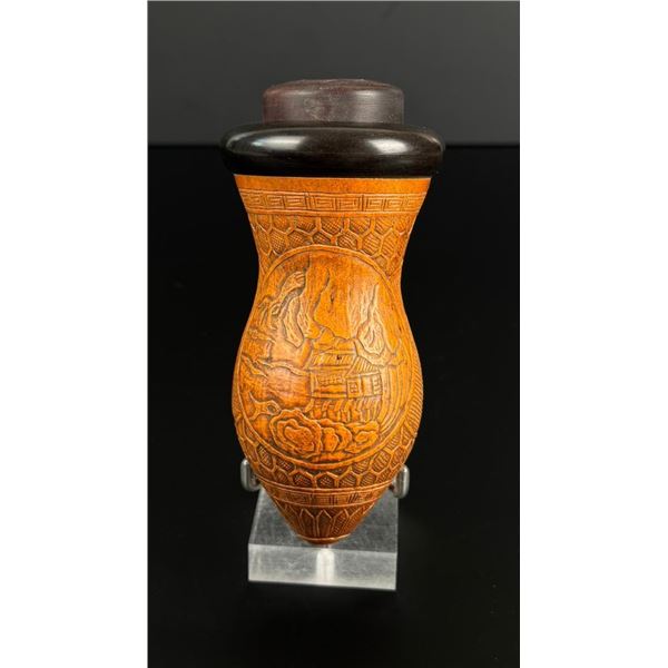 Antique Chinese Gourd Engraved Cricket Cage