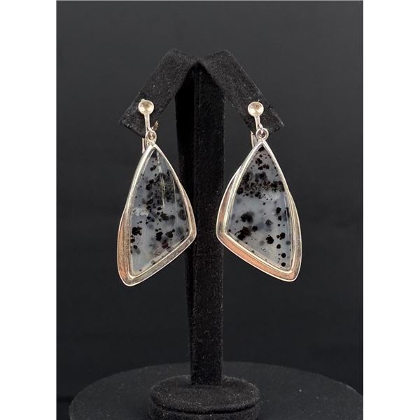 Dendritic Agate Sterling Silver Earrings