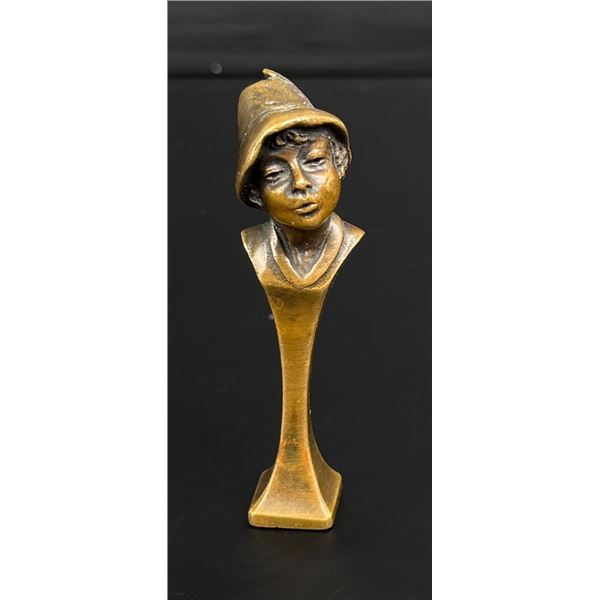 Bronze Figural Boy in Hat Wax Seal