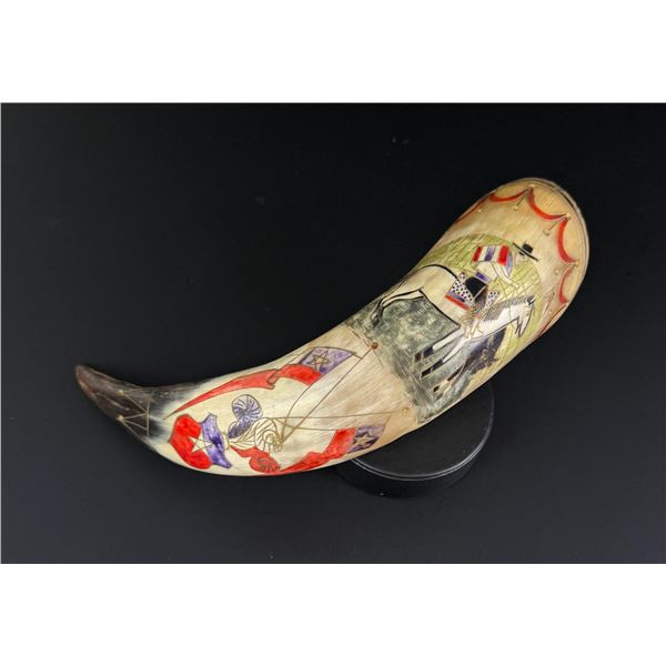 Mexican Carved Steer Horn Drinking Cup