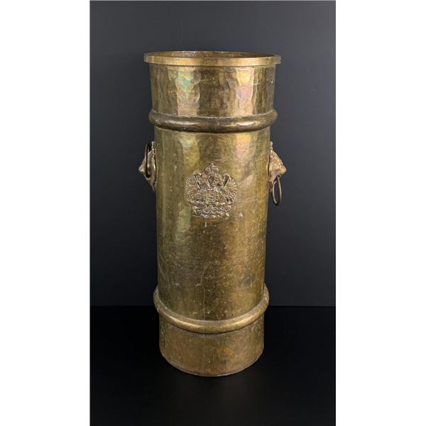 Russian Brass Lion Head Umbrella Cane Stand