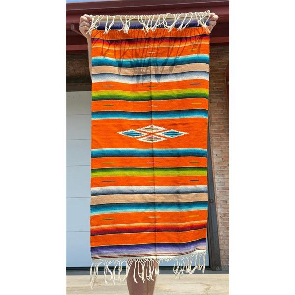 Antique Mexican Wool Serape Saltillo Blanket