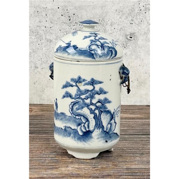 Chinese White and Blue Porcelain Ginger Jar