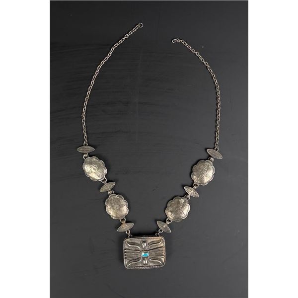 Estee Lauder Concho Chain Locket Costume Necklace