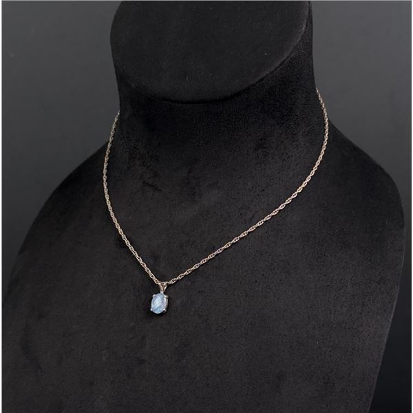 Sterling Silver Blue Opal Necklace