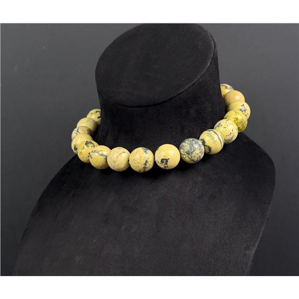 Serpentine Carved Ball Necklace