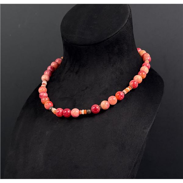 Rhodochrosite Sterling Silver Necklace
