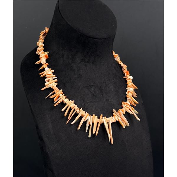 Navajo Sterling Spiny Oyster Shell Necklace