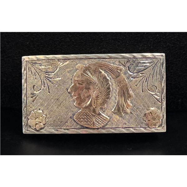 10K Gold Sterling Silver Aztec Belt Buckle