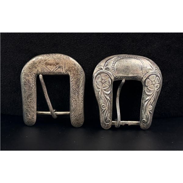 Pair of Sterling Silver Cowgirl Belt Buckles