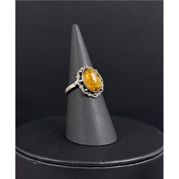 Baltic Amber Sterling Silver Ring