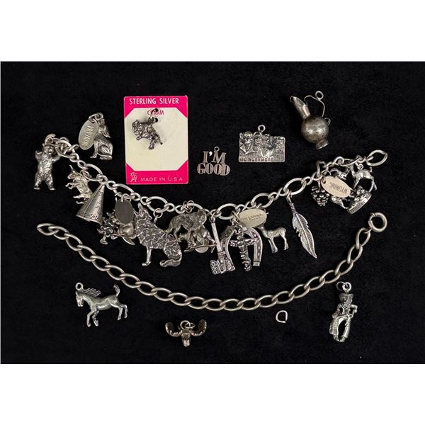 Collection of Sterling Silver Bracelet Charms