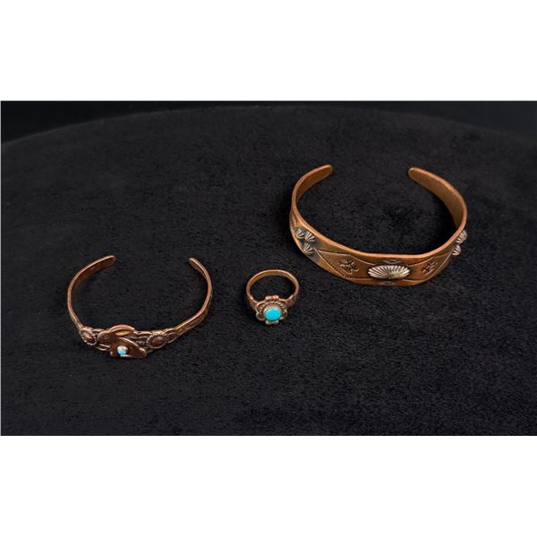 Navajo Trading Post Copper Turquoise Jewelry
