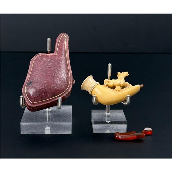 Jumping Horse Carved Meerschaum Tobacco Pipe