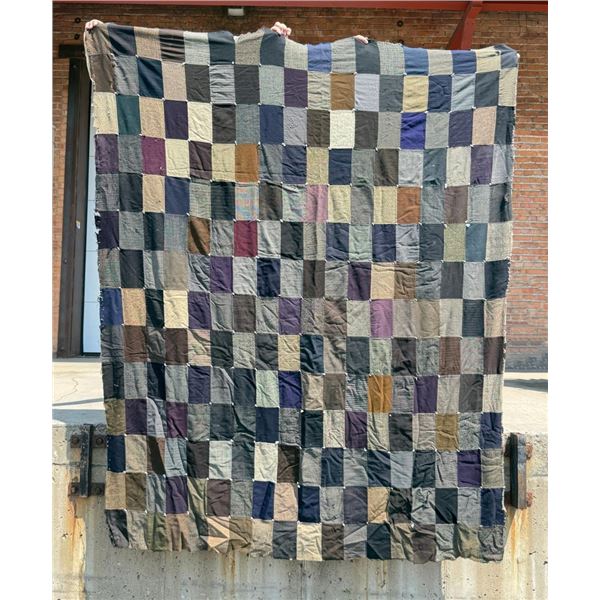 Folk Art Feed Sack Patchwork Quilt