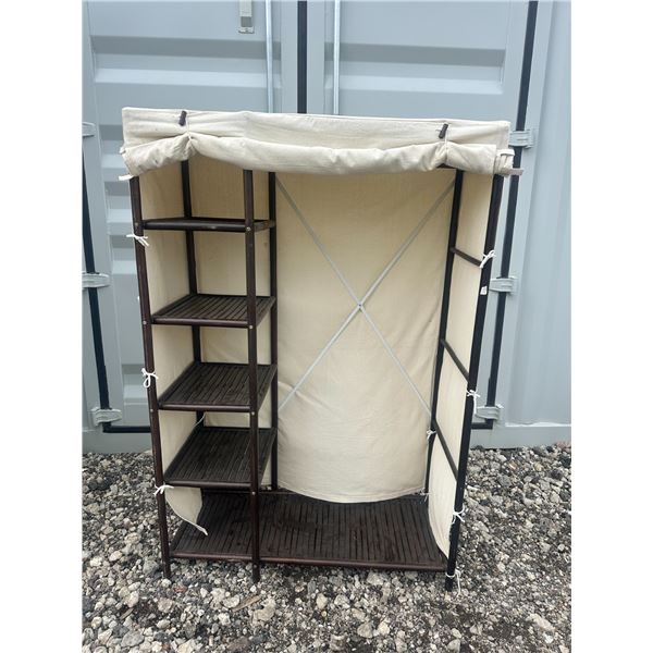 Portable Canvas Wardrobe With Shelving