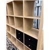 Image 2 : 15-Cube Wood Storage Shelf With Four Black Drawers