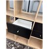 Image 5 : 15-Cube Wood Storage Shelf With Four Black Drawers