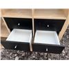 Image 6 : 15-Cube Wood Storage Shelf With Four Black Drawers