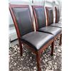 Image 2 : 4 Wood Dining Chairs with Black Faux Leather Seats