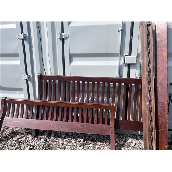 Wooden Slatted Bed Frame Headboard, Footboard, and Rails