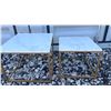 Image 1 : 2 Marble-Look Square Nesting Tables With Gold Tone Frames