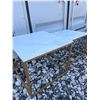 Image 2 : 2 Marble-Look Square Nesting Tables With Gold Tone Frames