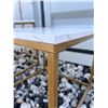 Image 5 : 2 Marble-Look Square Nesting Tables With Gold Tone Frames