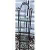 Image 1 : Metal and Glass Four-Tier Shelf Unit with Scroll Design