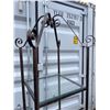 Image 2 : Metal and Glass Four-Tier Shelf Unit with Scroll Design