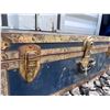 Image 2 : Blue Metal Trunk With Brass Accents, Great Canadian Van Lines