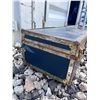 Image 3 : Blue Metal Trunk With Brass Accents, Great Canadian Van Lines