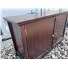 Image 3 : Dark Wood Double Door Storage Cabinet With Shelves