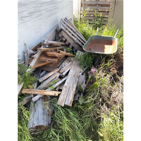 Scrap Wood, OSB Sheets, Wire Fencing and Metal Parts