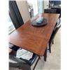 Image 1 : Wood Dining Table With Two Drawers and Four Padded Chairs
