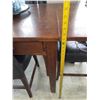 Image 6 : Wood Dining Table With Two Drawers and Four Padded Chairs